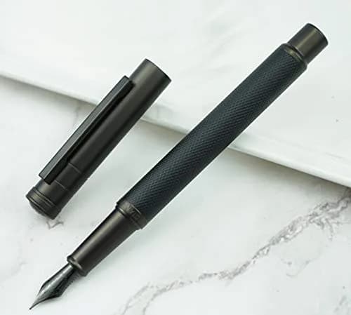 erofa H3 Black Fountain Pen with Bamboo Clip, Fine Nib, Silver Aluminum Alloy, 1 Count thumbnail 4