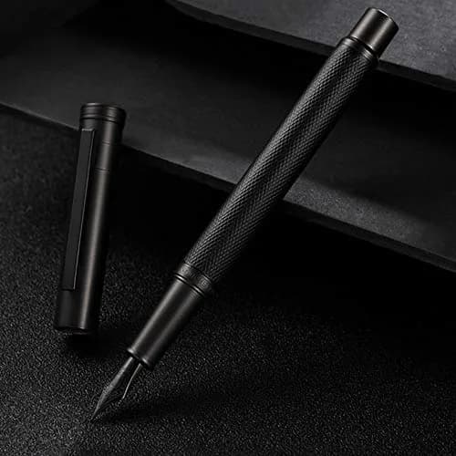 erofa H3 Black Fountain Pen with Bamboo Clip, Fine Nib, Silver Aluminum Alloy, 1 Count thumbnail 2