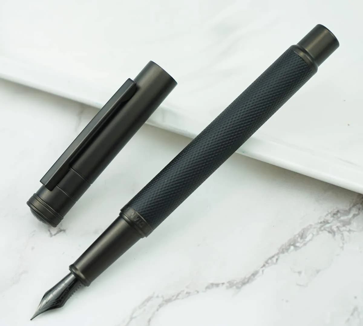 erofa H3 Black Fountain Pen with Bamboo Clip, Fine Nib, Silver Aluminum Alloy, 1 Count - view 4