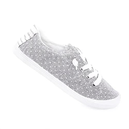 BENEKER Women's Low Top Canvas Sneakers with Polka Dots, Size 8 (US 8 / 25.4 cm) thumbnail 7