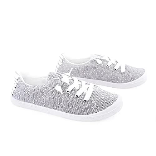 BENEKER Women's Low Top Canvas Sneakers with Polka Dots, Size 8 (US 8 / 25.4 cm) thumbnail 8