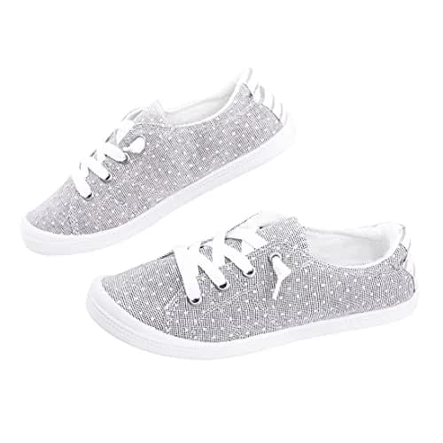 BENEKER Women's Low Top Canvas Sneakers with Polka Dots, Size 8 (US 8 / 25.4 cm) thumbnail 9