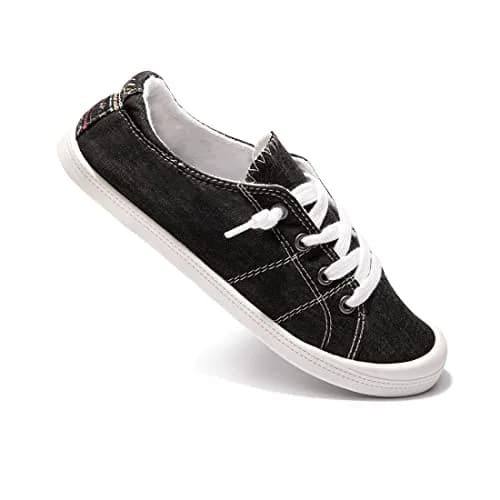 BENEKER Women's Slip-On Canvas Sneakers Low Top Walking Shoes Black Size 11 (28.5cm) thumbnail 6