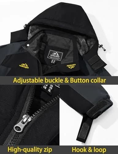 TACVASEN Men's Waterproof Ski Jacket XL (1.17 kg / 2.6 lb) | Windproof Fleece Lined Snowboard Coat thumbnail 5