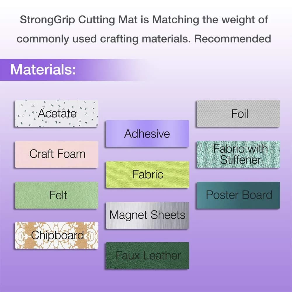 REALIKE 12x12 inch StrongGrip Cutting Mat (3 Mats, Purple) | Perfect for Cricut Crafts & Quilting - view 5