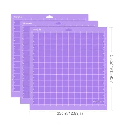 REALIKE 12x12 inch StrongGrip Cutting Mat (3 Mats, Purple) | Perfect for Cricut Crafts & Quilting thumbnail 2