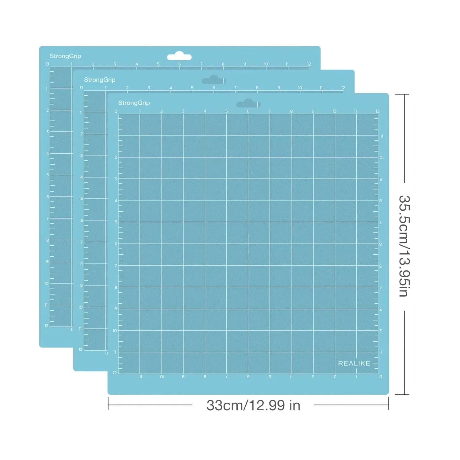 REALIKE 12x12 inch Blue LightGrip Cutting Mat (3 Mats) for Cricut Crafts - view 2