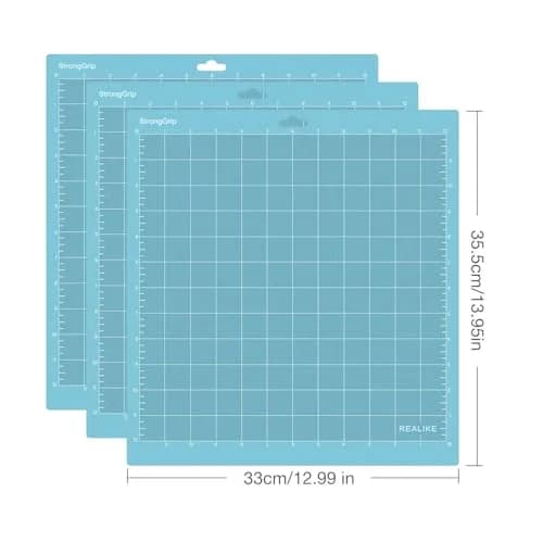 REALIKE 12x12 LightGrip Cutting Mat (3 Pack) | Gridded Adhesive Non-Slip Mat for Cricut Crafts thumbnail 2