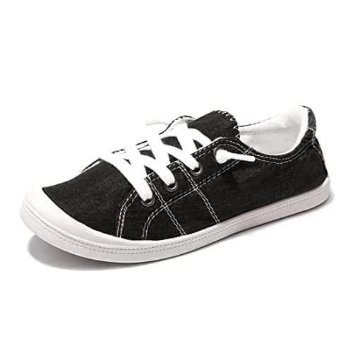 BENEKER Women's Slip-On Canvas Sneakers Low Top Walking Shoes Black | Breathable Lightweight Comfort for Everyday Wear thumbnail 1