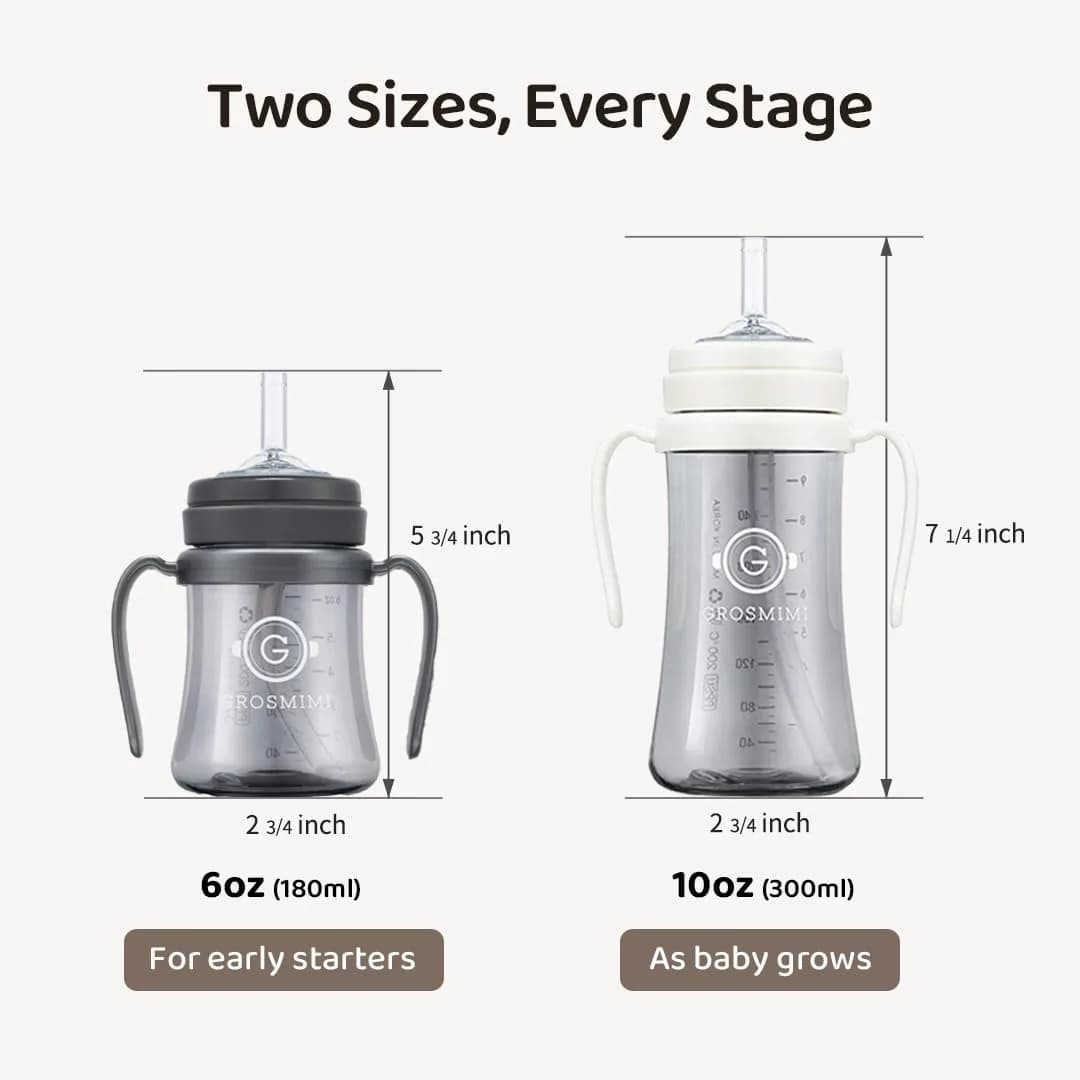 GROSMIMI PPSU Baby Straw Cup Stage 1, 6oz (Aqua Green) | Spill-Proof, BPA-Free, 180ml - view 6