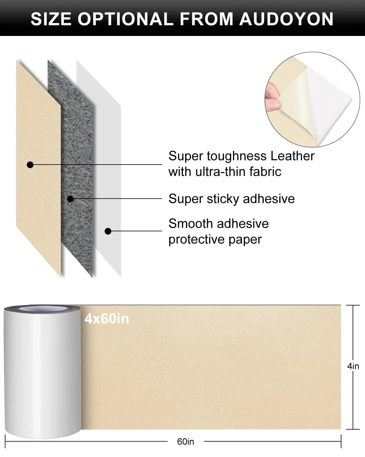 Numola Red Brown Self-Adhesive Leather Repair Patch - Fix Holes & Scratches on Furniture, Bags & Jackets - view 2