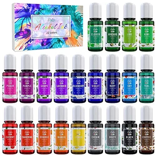 Limino Alcohol Ink Set 22 Colors 220ml (7.44 Fl Oz) | Highly Pigmented for Resin Art & Crafts thumbnail 1