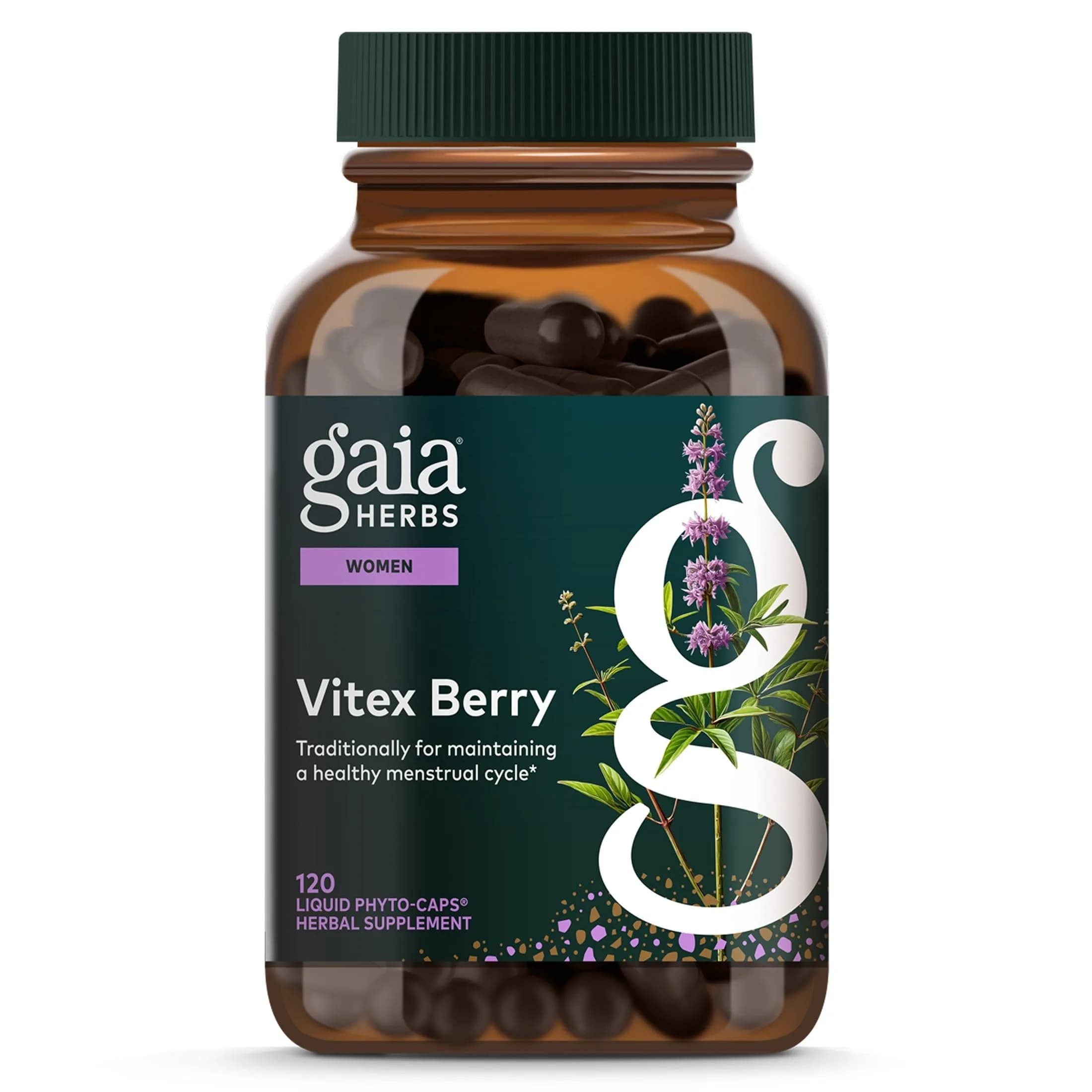 Gaia Herbs Vitex Berry 1000mg Organic Chaste Tree - 120 Vegan Liquid Phyto-Caps - main product image