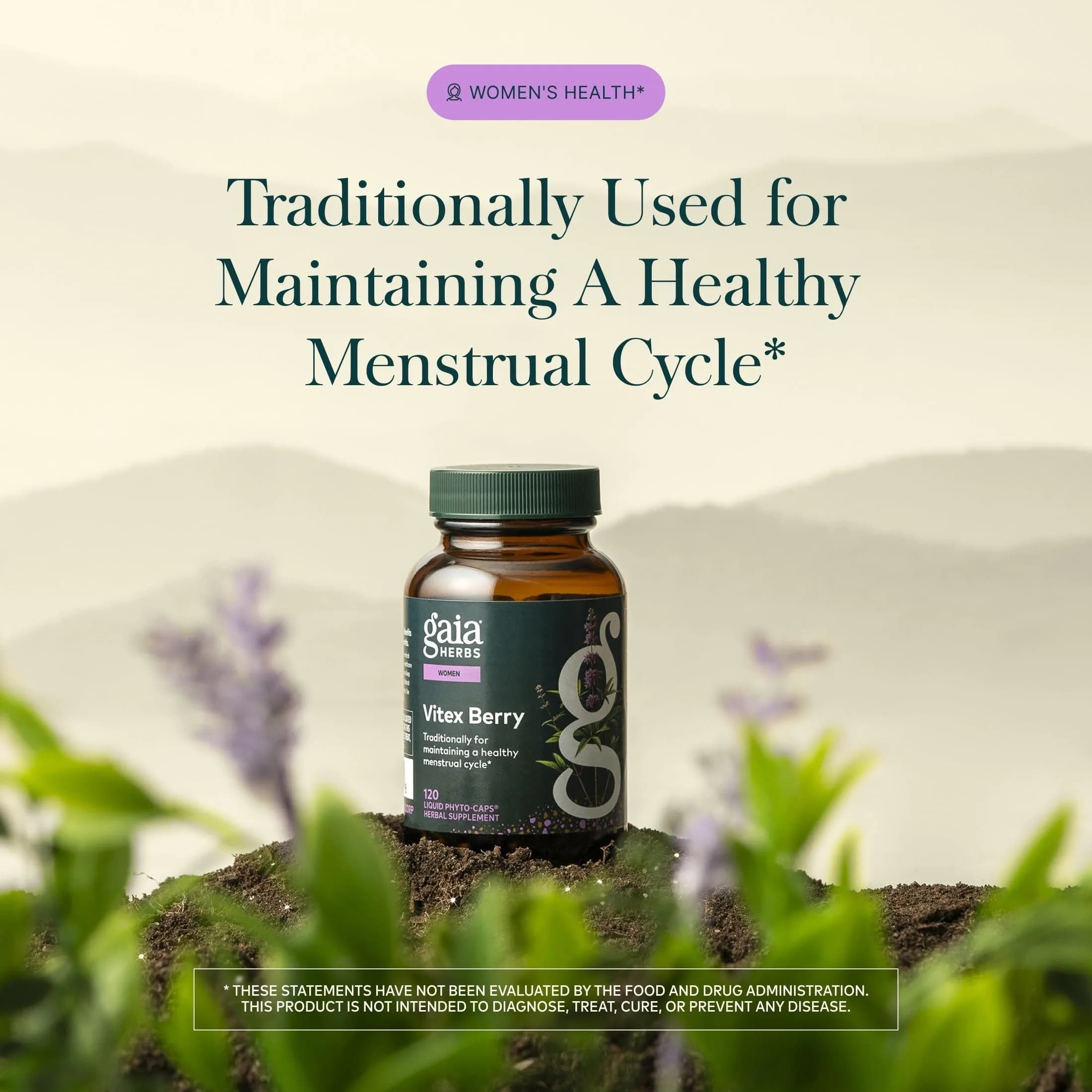 Gaia Herbs Vitex Berry 1000mg Organic Chaste Tree - 120 Vegan Liquid Phyto-Caps - view 3
