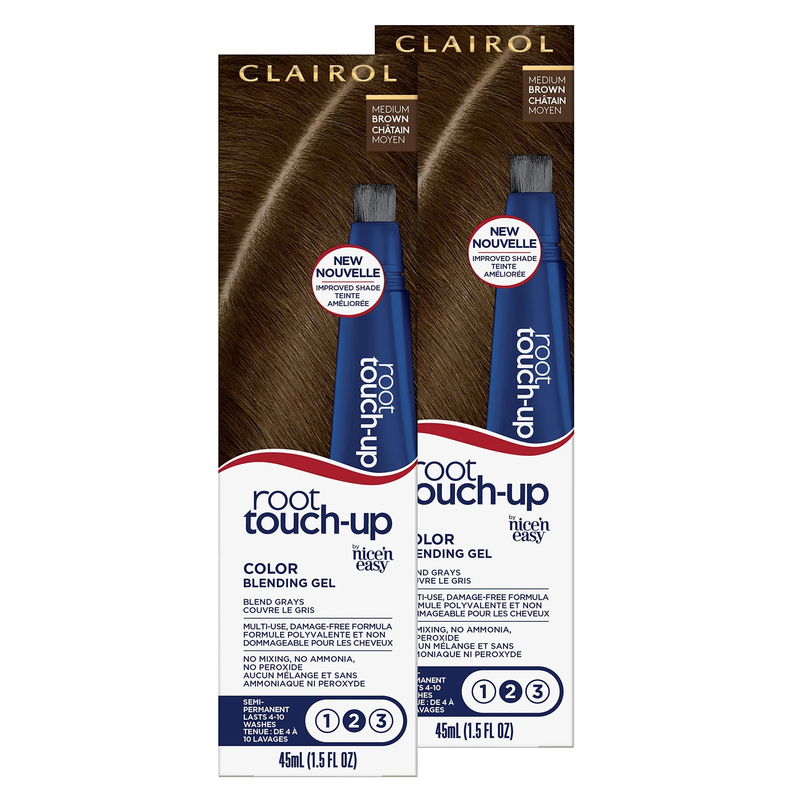 Clairol Root Touch-Up Semi-Permanent Hair Color Blending Gel, 5 Medium Brown, 3 Fl Oz (90ml) | Blends Gray Hair for 10 Washes - main product image