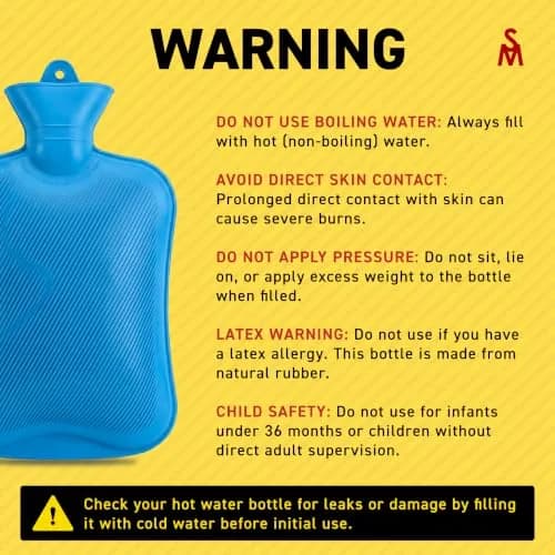 SteadMax 2 Pack Hot Water Bottles 2L | Durable Rubber Heat Therapy for Pain Relief thumbnail 8