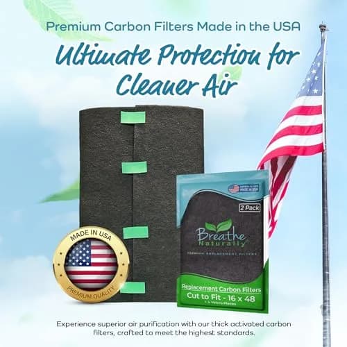 Breathe Naturally Universal Cut To Fit Activated Carbon Air Filter 16x48 | Premium USA Made Odor & Pollutant Filter thumbnail 2