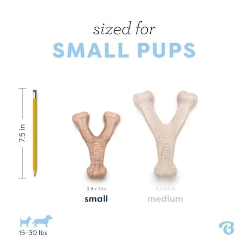 Benebone Puppy Wishbone Dog Chew Toy, Real Bacon, Small | Durable Nylon Chew for Teething Pups thumbnail 4