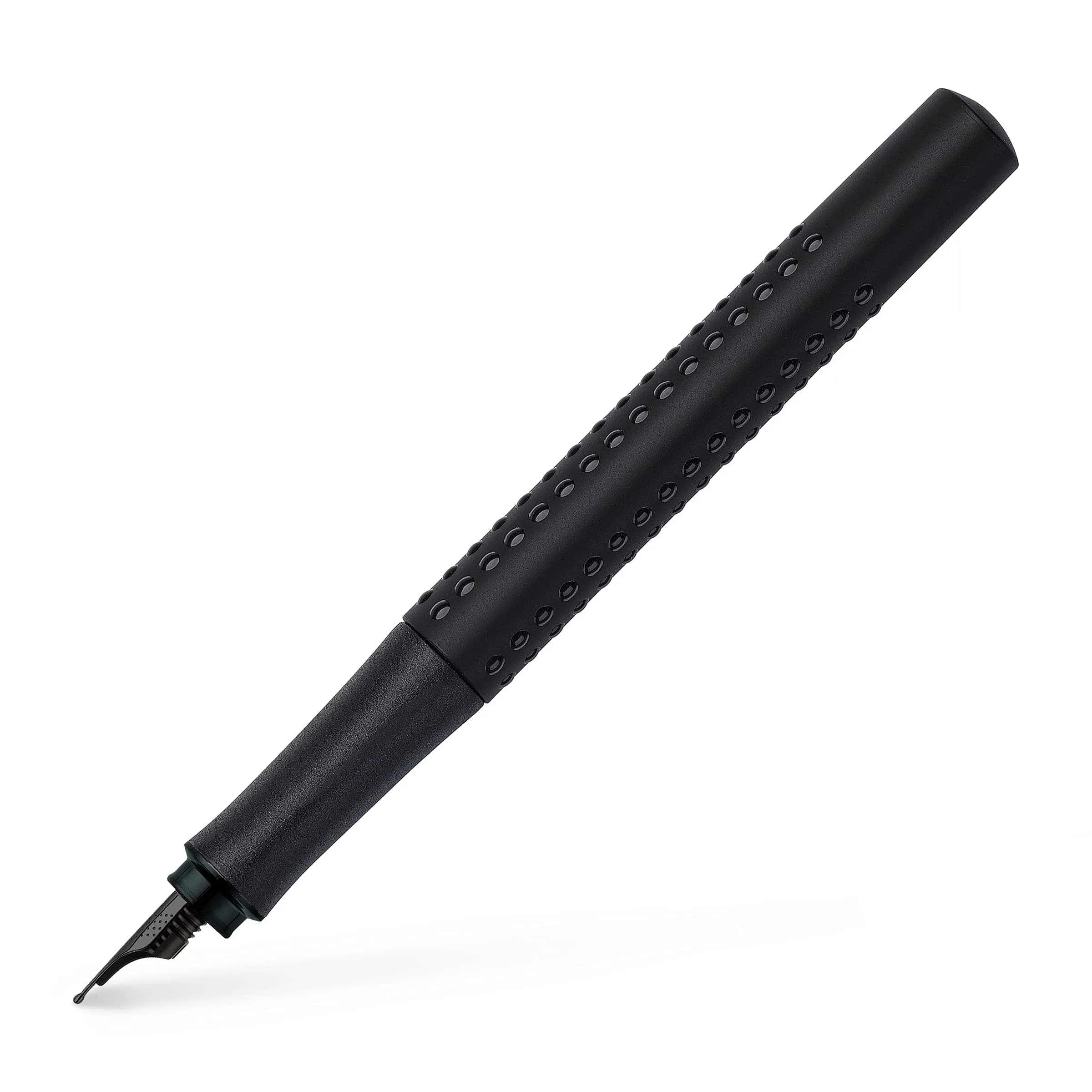 Faber-Castell Grip Edition Fountain Pen - All Black, Medium Nib | Smooth Ink Flow Writing Instrument — all black