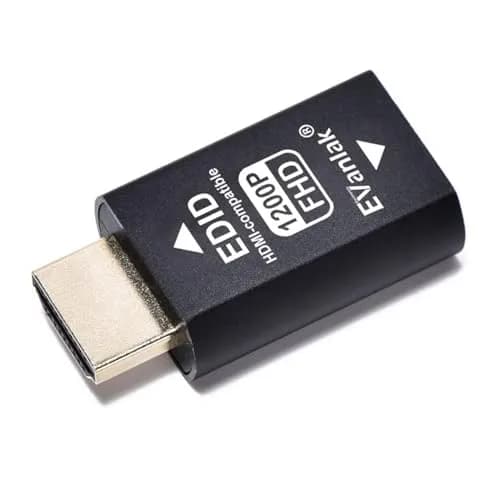 EVanlak HDMI EDID Emulator Passthrough 3rd Gen 1.6in (4.1cm) | Maintains Display Resolution for Seamless Connectivity — HDMI EDID 1200-1P