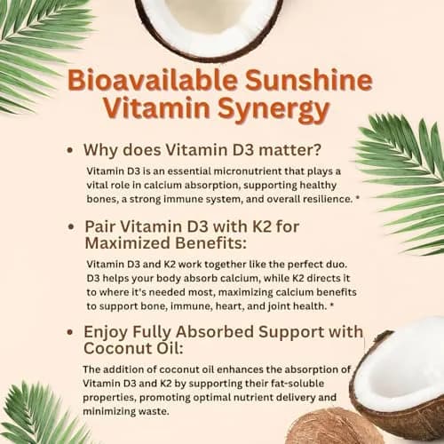 Micro Ingredients Vitamin D3 K2 MK-7 10,000 IU 300 Softgels | Bone Health Support with Coconut Oil thumbnail 5