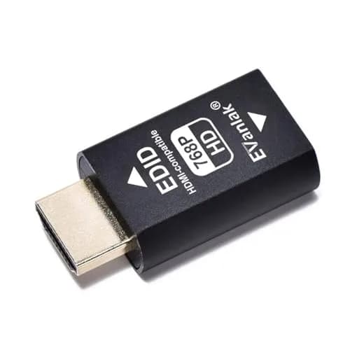 EVanlak HDMI EDID Emulator Passthrough 3rd Gen 1.6in (4.1cm) | Maintains Display Resolution for Seamless Connectivity — HDMI EDID 768-1P