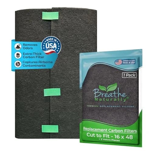 Breathe Naturally Universal Cut-to-Fit Carbon Activated Air Filter 16x48 inches (40.6cm x 121.9cm) | Captures Smoke, Odors & Pollutants thumbnail 1
