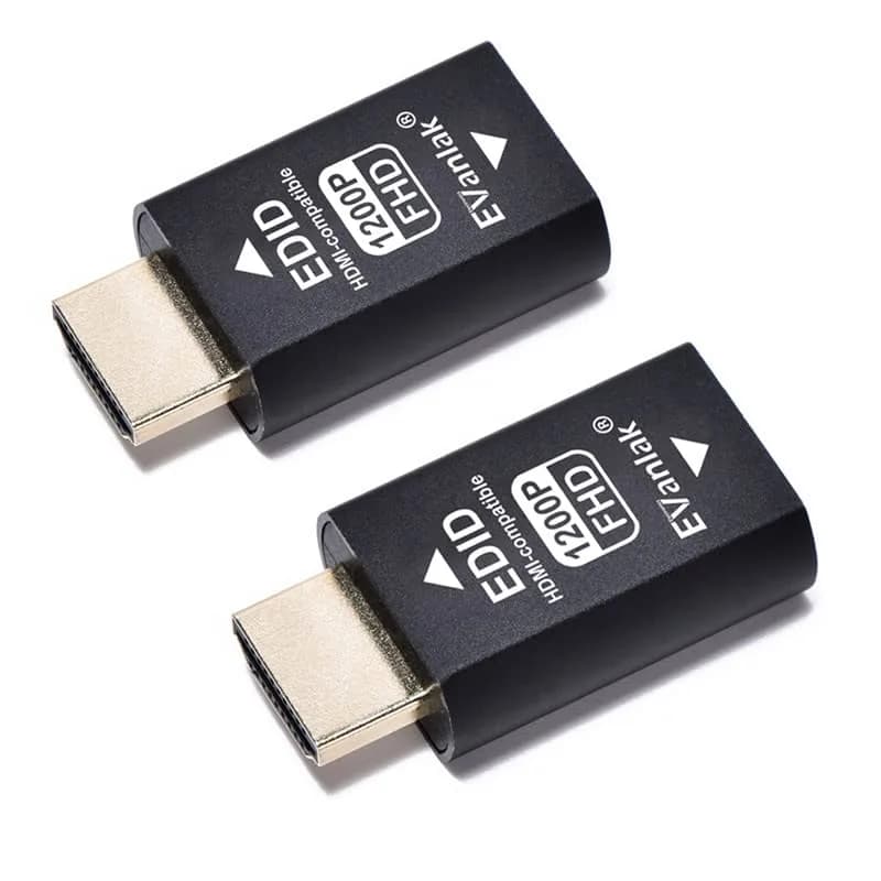EVanlak HDMI EDID Emulator Passthrough Dongle 2-Pack | 1920x1200@59Hz - main product image