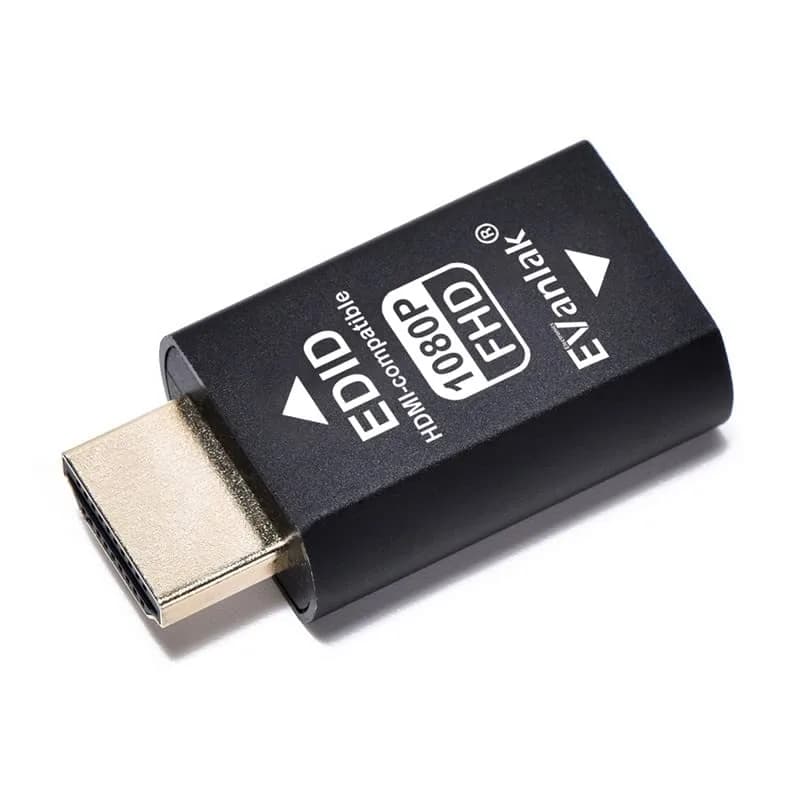 EVanlak HDMI EDID Emulator Passthrough 1080p @ 60Hz | Solves Sync Issues for Mac Thunderbolt to HDMI - main product image