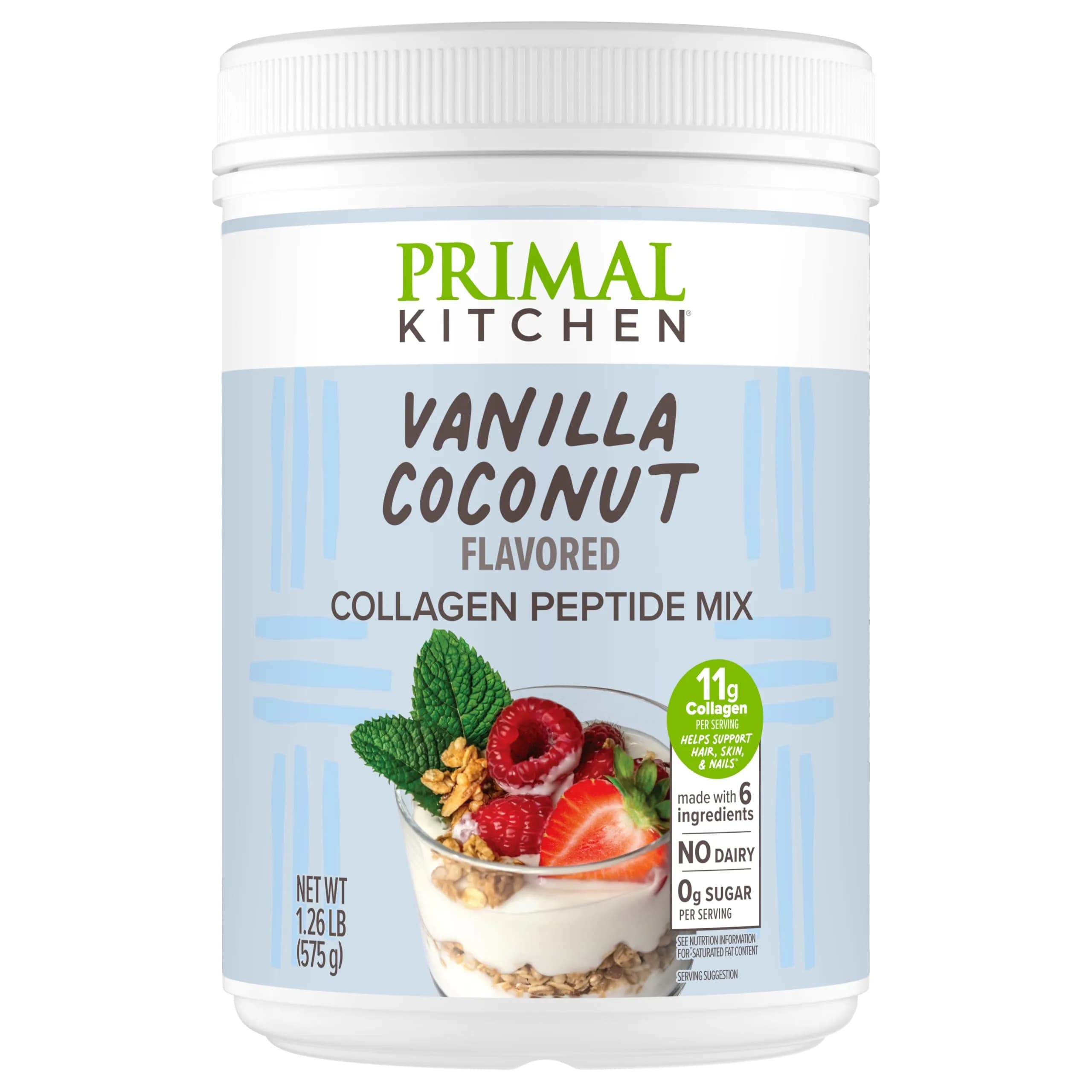 Primal Kitchen Vanilla Coconut Collagen Fuel Drink Mix 20 Ounces (567g) | 11g Bovine Collagen Peptides for Skin, Hair & Nails - main product image