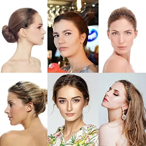 TUICARE Flexible Plastic Circular Stretch Hair Combs Headband Holder 3-Pack | Comfortable All-Day Hold thumbnail 5