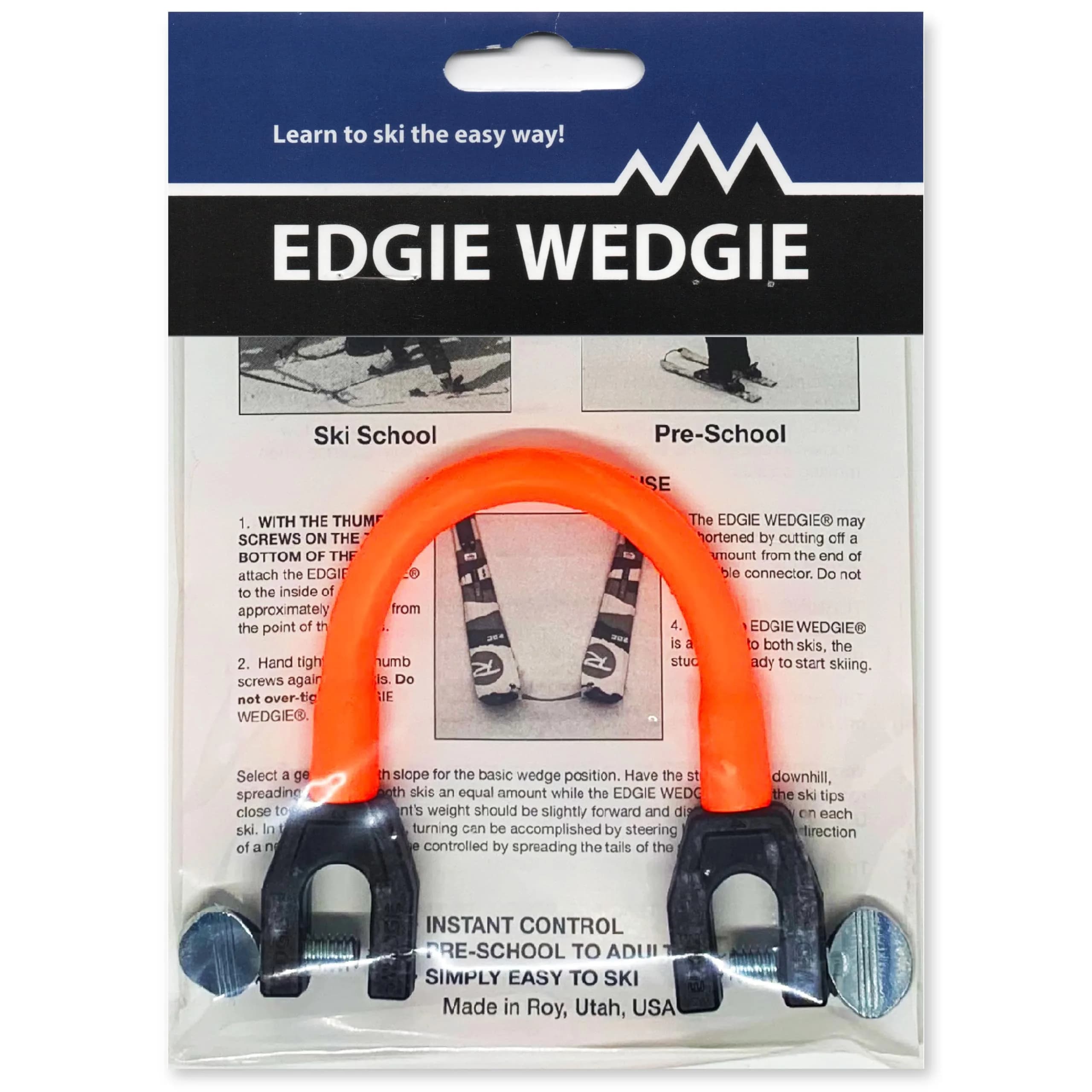 Edgie Wedgie Learn-to-Ski Pack Orange | Original Ski Tip Connector Since 1993 - main product image