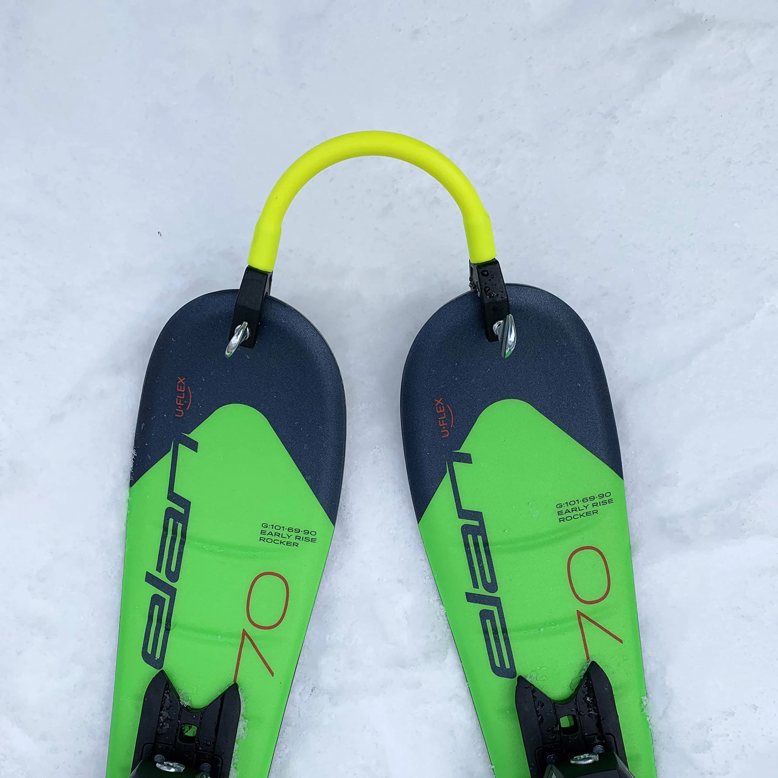 Edgie Wedgie Original Kids Ski Tip Connector Yellow | Connects Ski Tips for Balance & Control - view 2