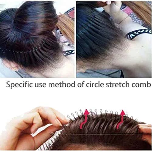 TUICARE Full Circular Stretch Hairband Holder with 49 Teeth, Brown with Diamond (3-Pack) | Secure Hold for All Hair Types thumbnail 2