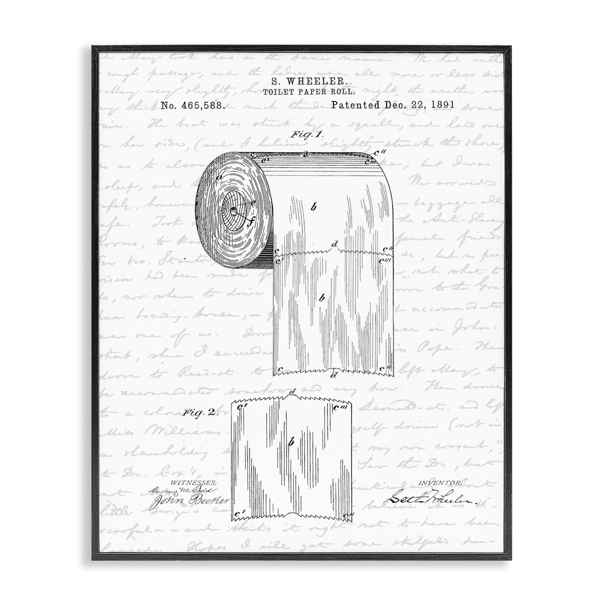 Stupell Industries Vintage Patent Wall Art 11 x 14 Inch Framed Giclée Print | Texturized Brush Finish, Made in USA - main product image