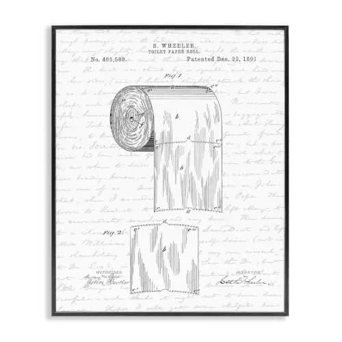 Stupell Industries Vintage Patent Wall Art 11 x 14 Inch Framed Giclée Print | Texturized Brush Finish, Made in USA thumbnail 1
