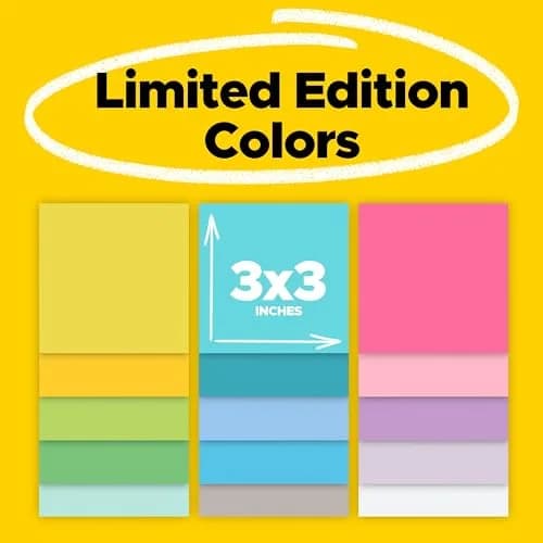 Post-it Super Sticky Notes 3 x 3 in Assorted Brights 15 Pads | 2X Sticking Power for Organization thumbnail 2