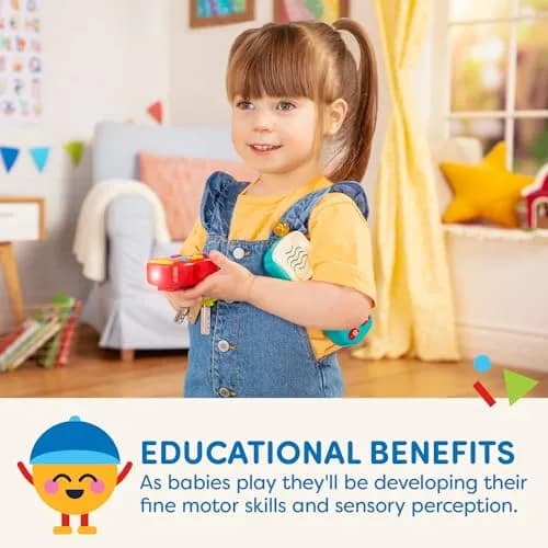 Battat Light & Sound Keys Toy Set with Flashlight, Red, Toddler | Developmental Toy for Ages 10+ Months thumbnail 4