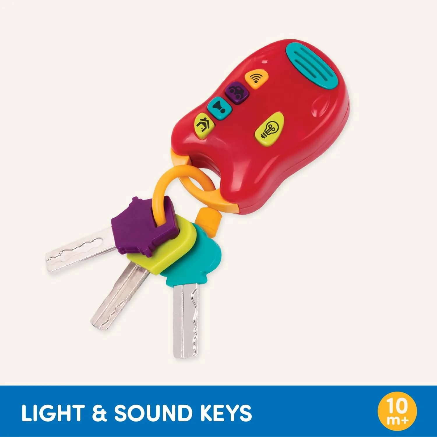 Battat Light & Sound Keys Toy Set with Flashlight, Red, Toddler | Developmental Toy for Ages 10+ Months - view 5