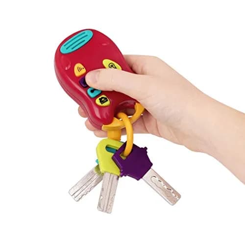 Battat Light & Sound Keys Toy Set with Flashlight, Red, Toddler | Developmental Toy for Ages 10+ Months thumbnail 2