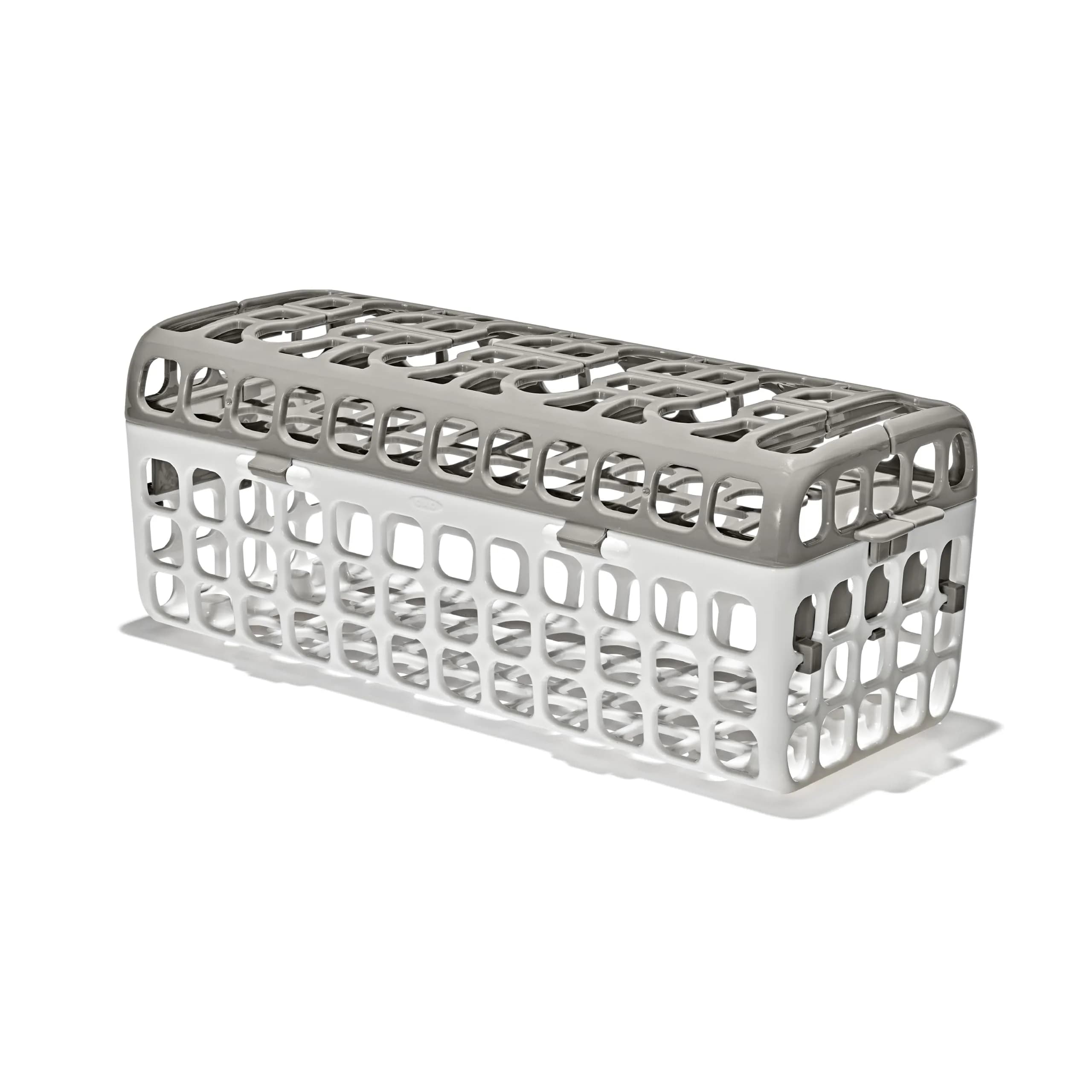 OXO Tot Dishwasher Basket, Gray | Space-Efficient Baby Bottle & Straw Parts Holder