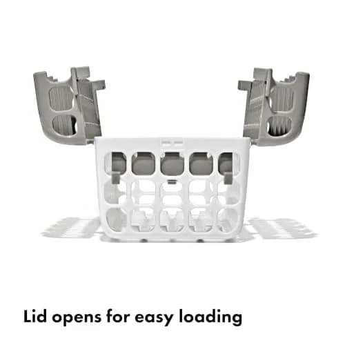 OXO Tot Dishwasher Basket, Gray | Space-Efficient Baby Bottle & Straw Parts Holder thumbnail 2