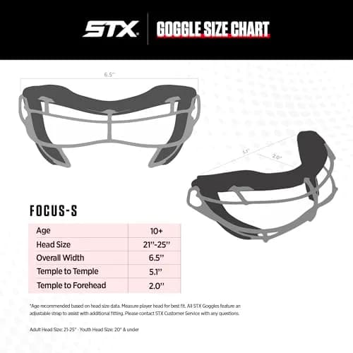 STX Focus-S Lacrosse Goggles Purple/Plum | SEI Certified Women's Lacrosse Eye Protection thumbnail 3