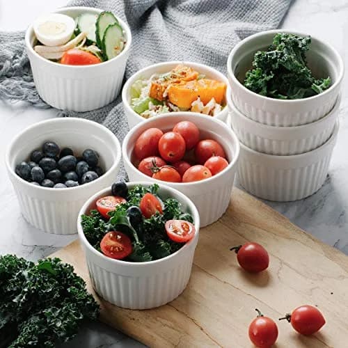 Brew To A Tea Ramekins 8 oz Set of 8 | Elegant Ceramic Bakeware for Crème Brûlée & More thumbnail 7