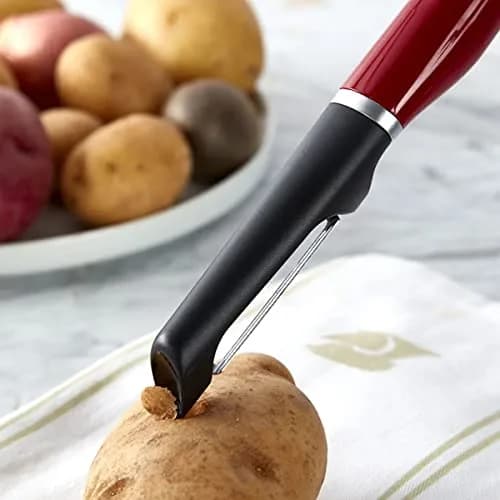 KitchenAid Gourmet Euro Peeler, 8.7-Inch, Red | Double-Edged Serrated Blade for Fruits & Vegetables thumbnail 6