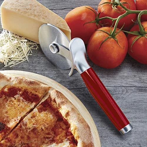 KitchenAid Classic Pizza Wheel with Sharp Blade 23cm (9-Inch) Red | Cuts Crusts, Pies & More Safely thumbnail 6