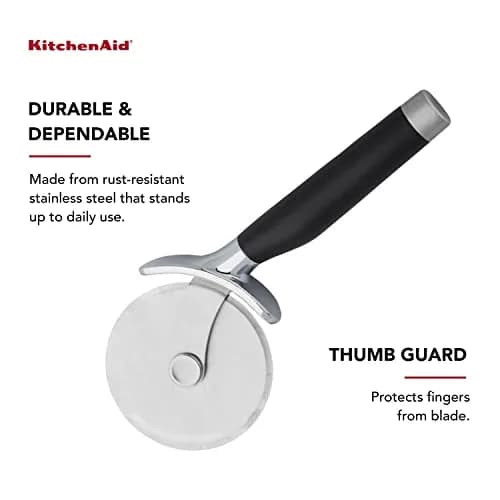 KitchenAid Classic Pizza Wheel with Sharp Blade & Finger Guard, 22.86 cm (9-Inch) | Cuts Crusts, Pies, and Dough thumbnail 6