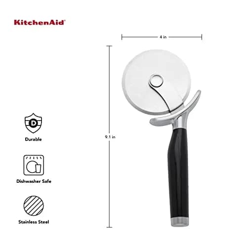 KitchenAid Classic Pizza Wheel with Sharp Blade & Finger Guard, 22.86 cm (9-Inch) | Cuts Crusts, Pies, and Dough thumbnail 2