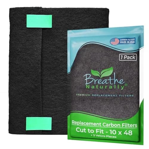 Breathe Naturally Universal Cut-to-Fit Carbon Activated Air Filter 10x48 Inch (Pack of 1) | Captures Smoke & Pollutants thumbnail 1
