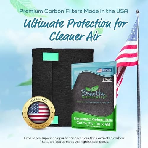 Breathe Naturally Universal Cut-to-Fit Carbon Activated Air Filter 10x48 Inch (Pack of 1) | Captures Smoke & Pollutants thumbnail 2